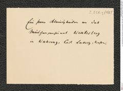 k.k. naturhistorisches Hofmuseum, Intendanzakten 1885-1896 (Hauer), Aktenzahl Z.256.j/1889, Seite 1